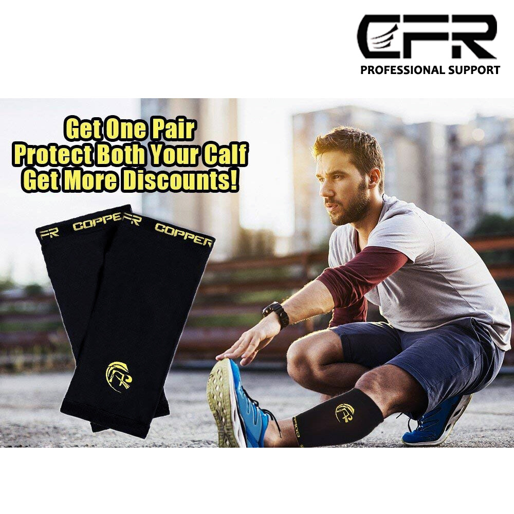 Copper Infused Calf Brace Medical Sports Support Compression Sleeves Leg Running