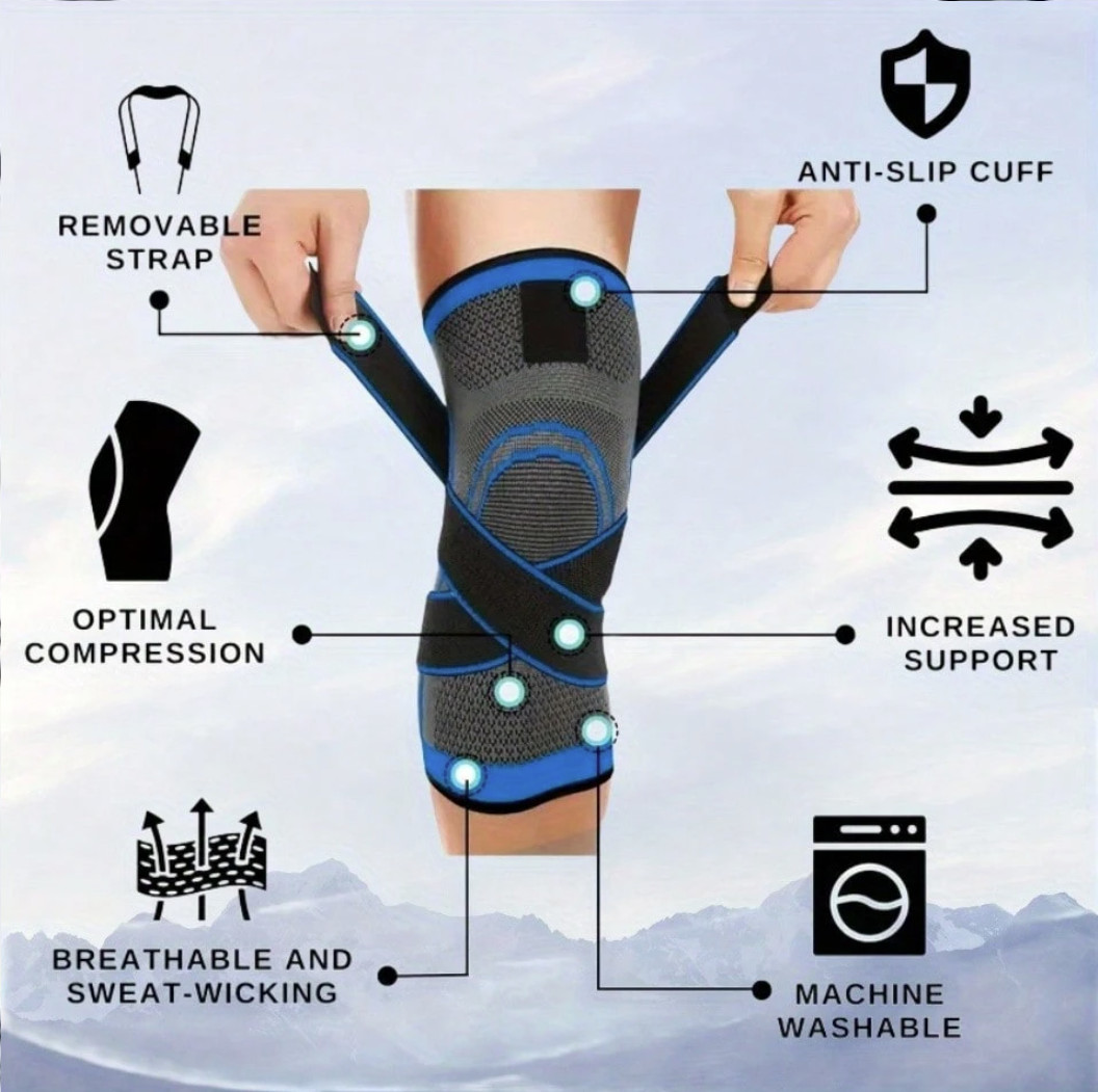 2 Pcs Compression Knee Sleeves Joint Support Sports Fitness Running Gift Unisex