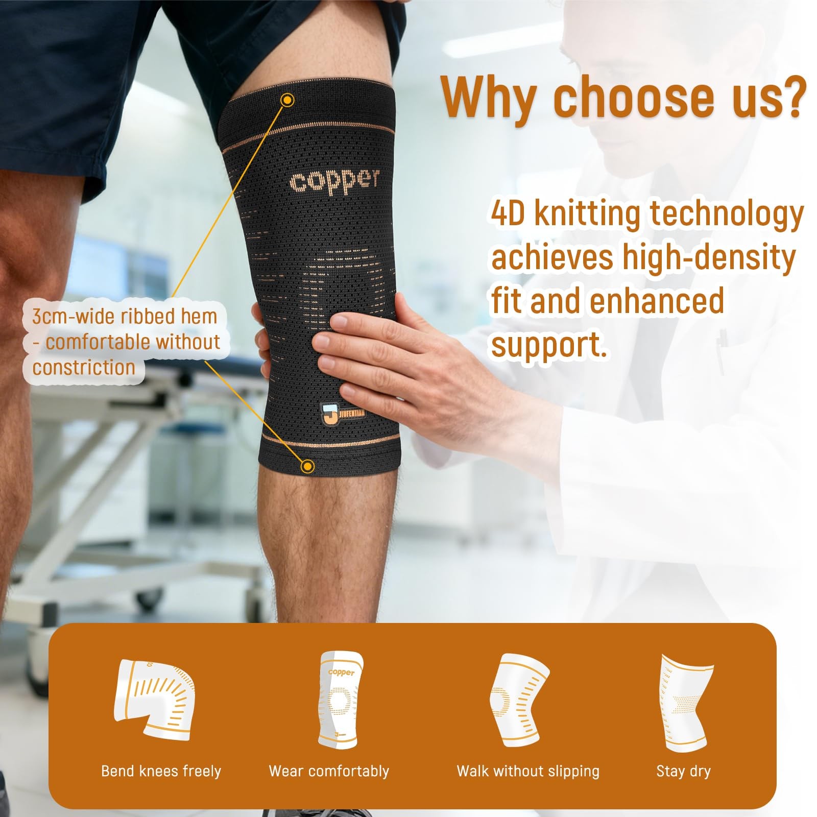 Copper Knee Sleeves for Women and Men(2 Pack, 2X-Large) | Copper-Infused, Com…