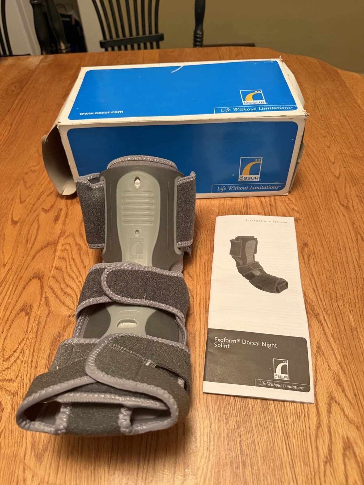 Ossur Exoform Dorsal Night Splint Grey Size Medium Unisex New W-50085