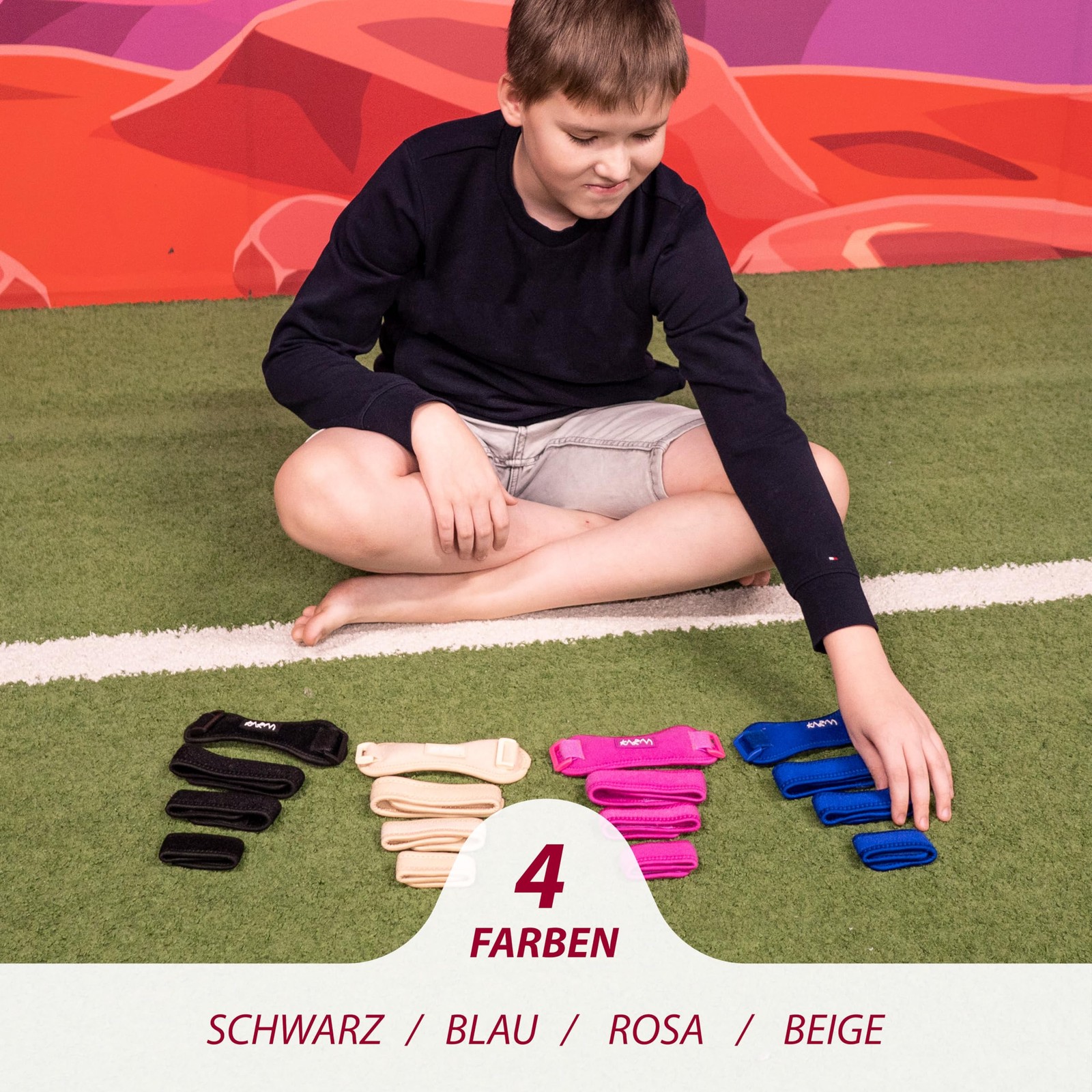 KARM Kids Knee Brace Strap – Osgood Schlatter One Size, Black