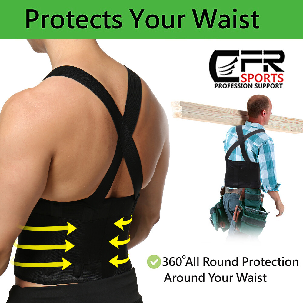 Back Brace Lower Lumbar Support Waist Suspender Belt for Heavy Duty Lifting Pain