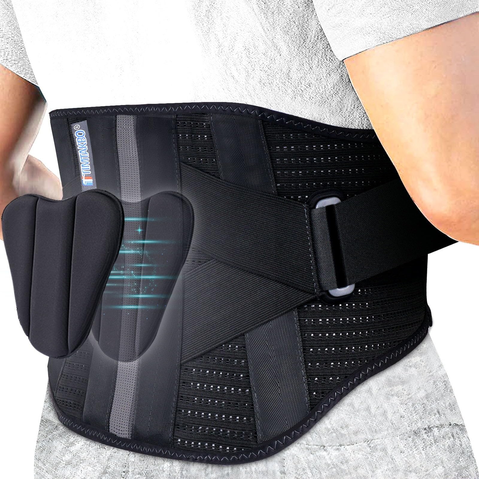 Lower Back Brace for Men and Women Pain 2X-Large (Pack of 1), BLACK/GREY