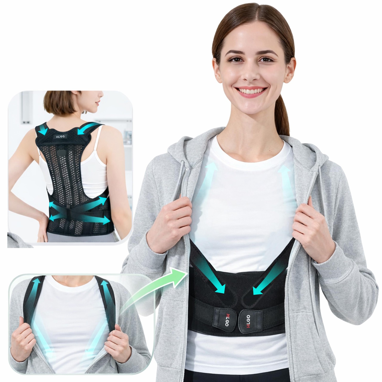 Posture Corrector for and Men Back Brace Adjustable Straightener for Upper Lo…