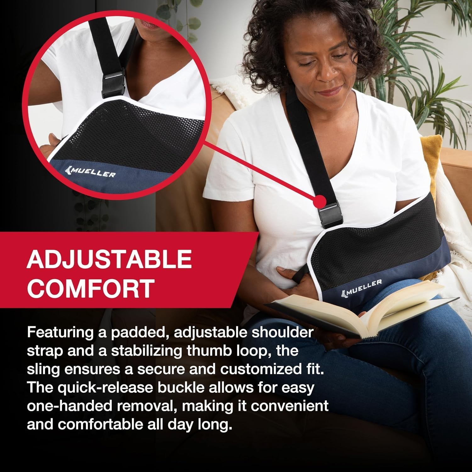 Comfortable Adjustable Arm Sling for Arm Injury Recovery – One Size Fits Most