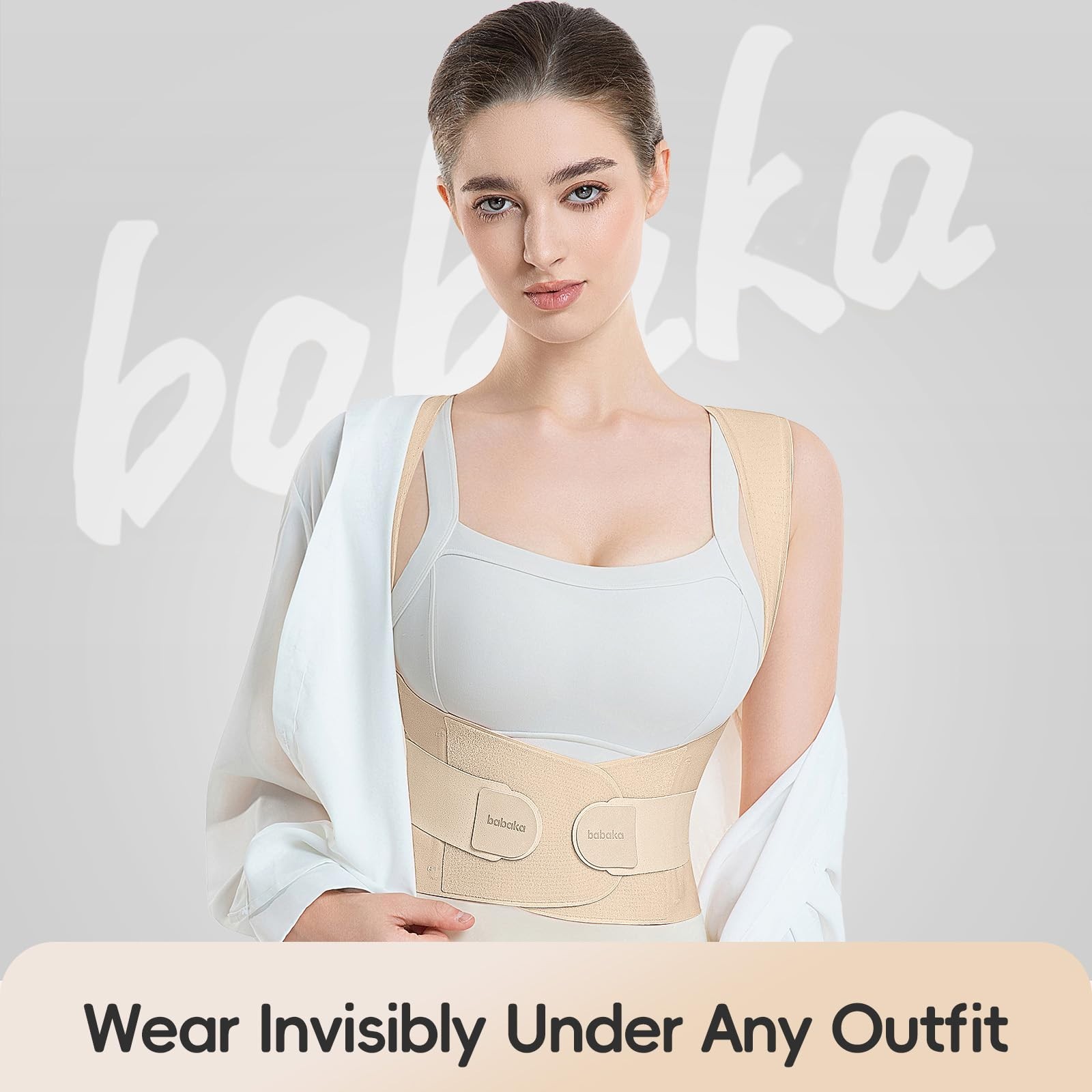 Invisible Lightweight Posture Corrector for Women – Adjustable Back Brace for Pa