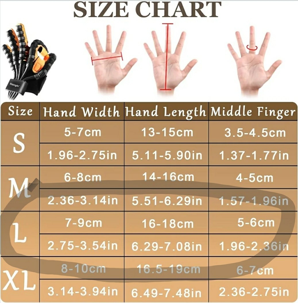 LEFT LARGE Rehabilitation Robot Glove Stroke Recovery Hand Dysfunction Training