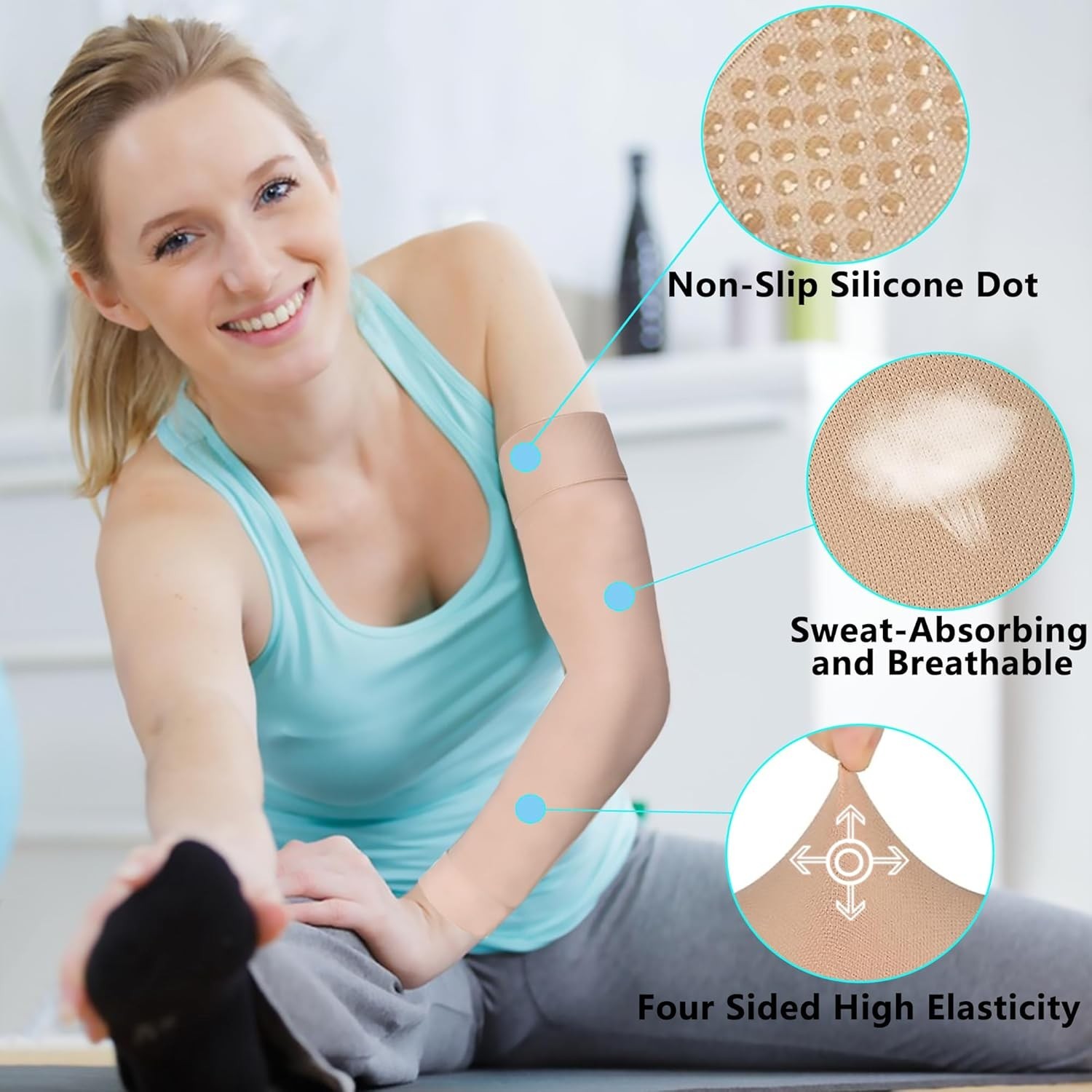 Lymphedema Medical Compression Arm Sleeve for men and women15-20 mmHg Graduat…