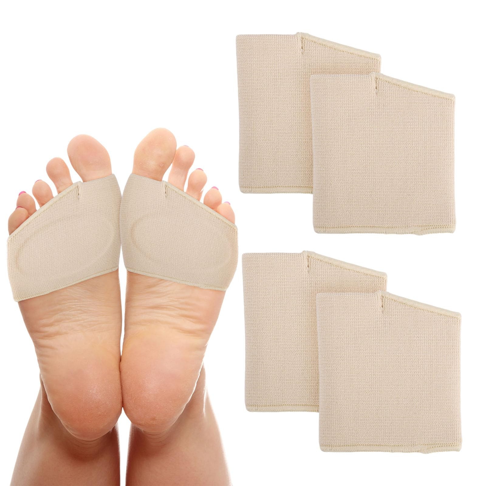 Metatarsal Pads for Women, Breathable Nylon, Multicolor, 2 Pairs, Orthotics