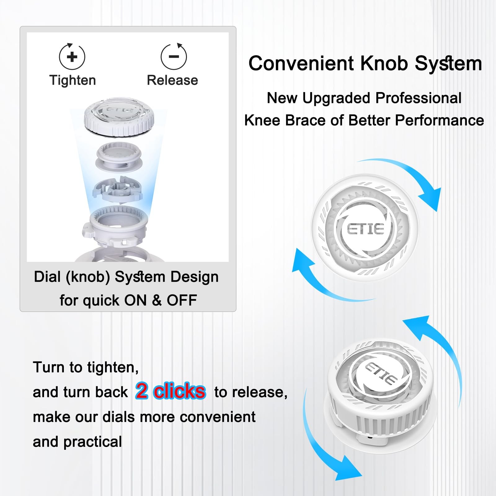 Kuangmi Knob Knee Brace for Pain Relief, Knee Support with Patella Gel Pad & Sid