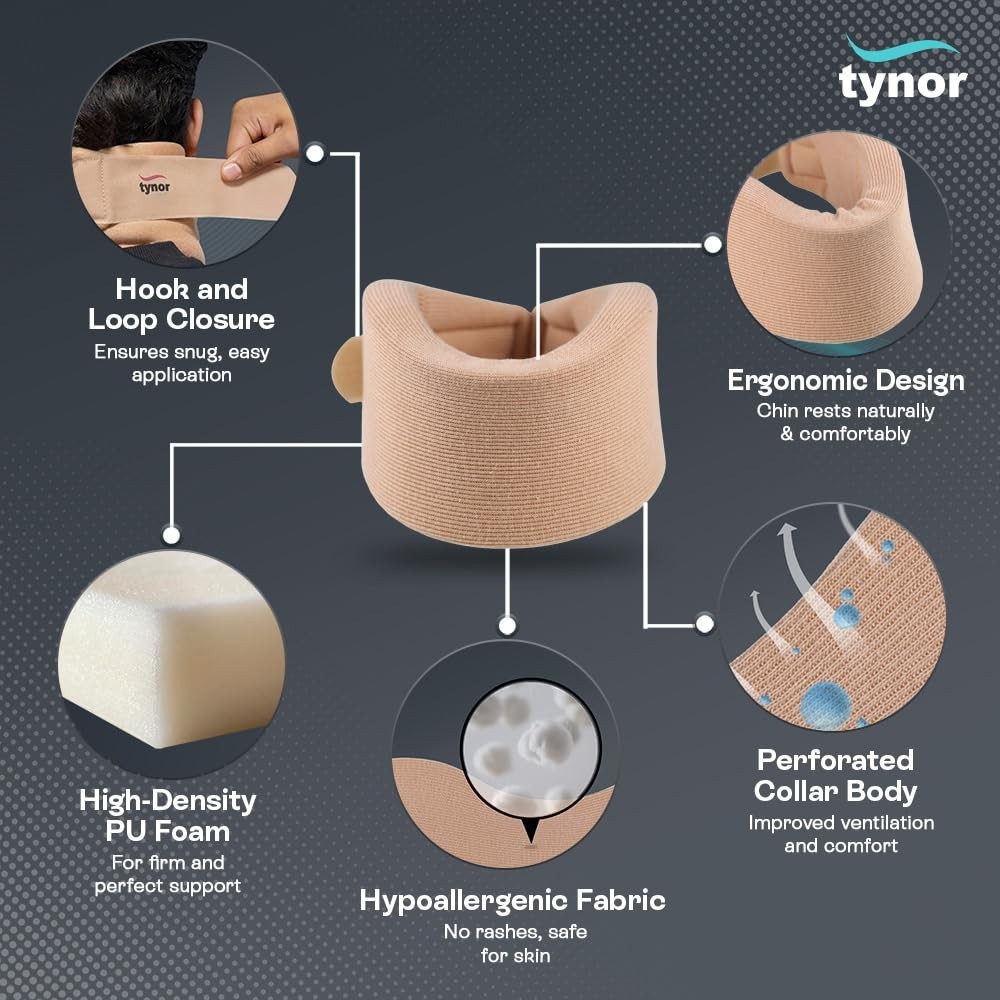 TYNOR Cervical Collar Soft Relief In Cervical Spondylitis Neck Sprain Stiff Neck