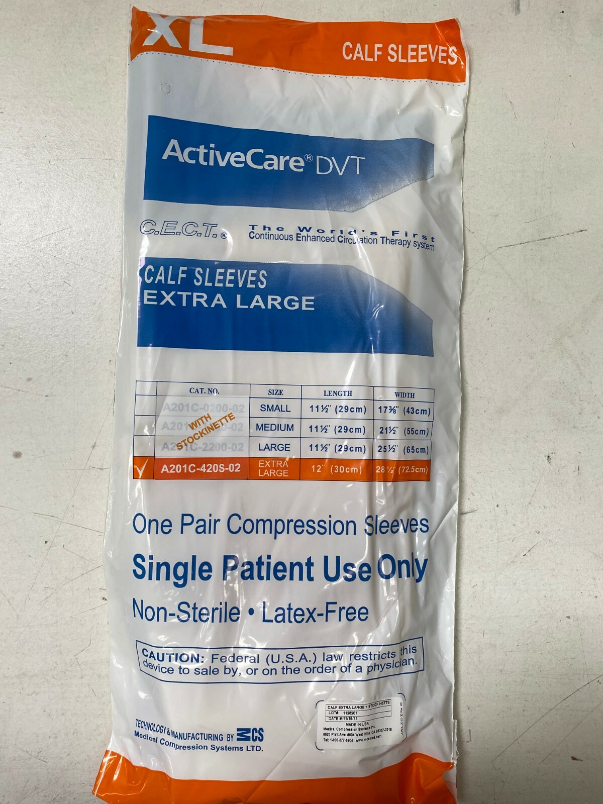 ActiveCare DVT Calf Sleeves (S, M, L, XL)
