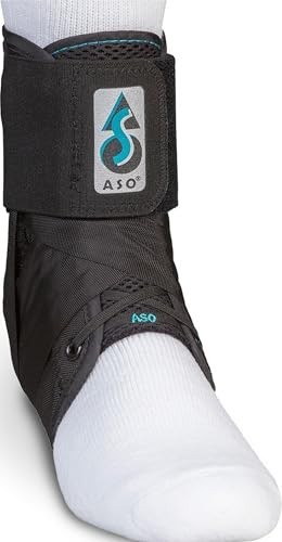 Ankle Brace Lace Up Stabilizer Sprain Support Black Nylon Figure 8 Straps Fits