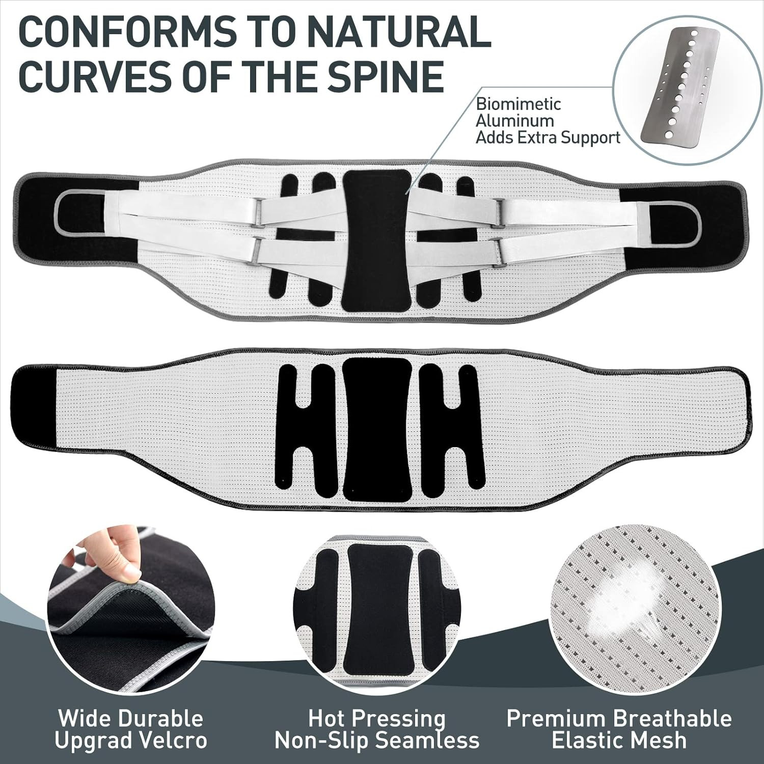 Back Brace for Lower Back Pain – Lumbar Support with Bionic Support System, Adju