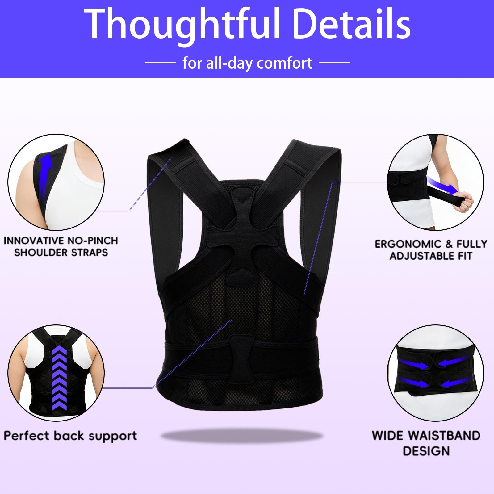 Posture Corrector for and Men,Adjustable Full Back ,FSA&HSA Eligible,Improve …