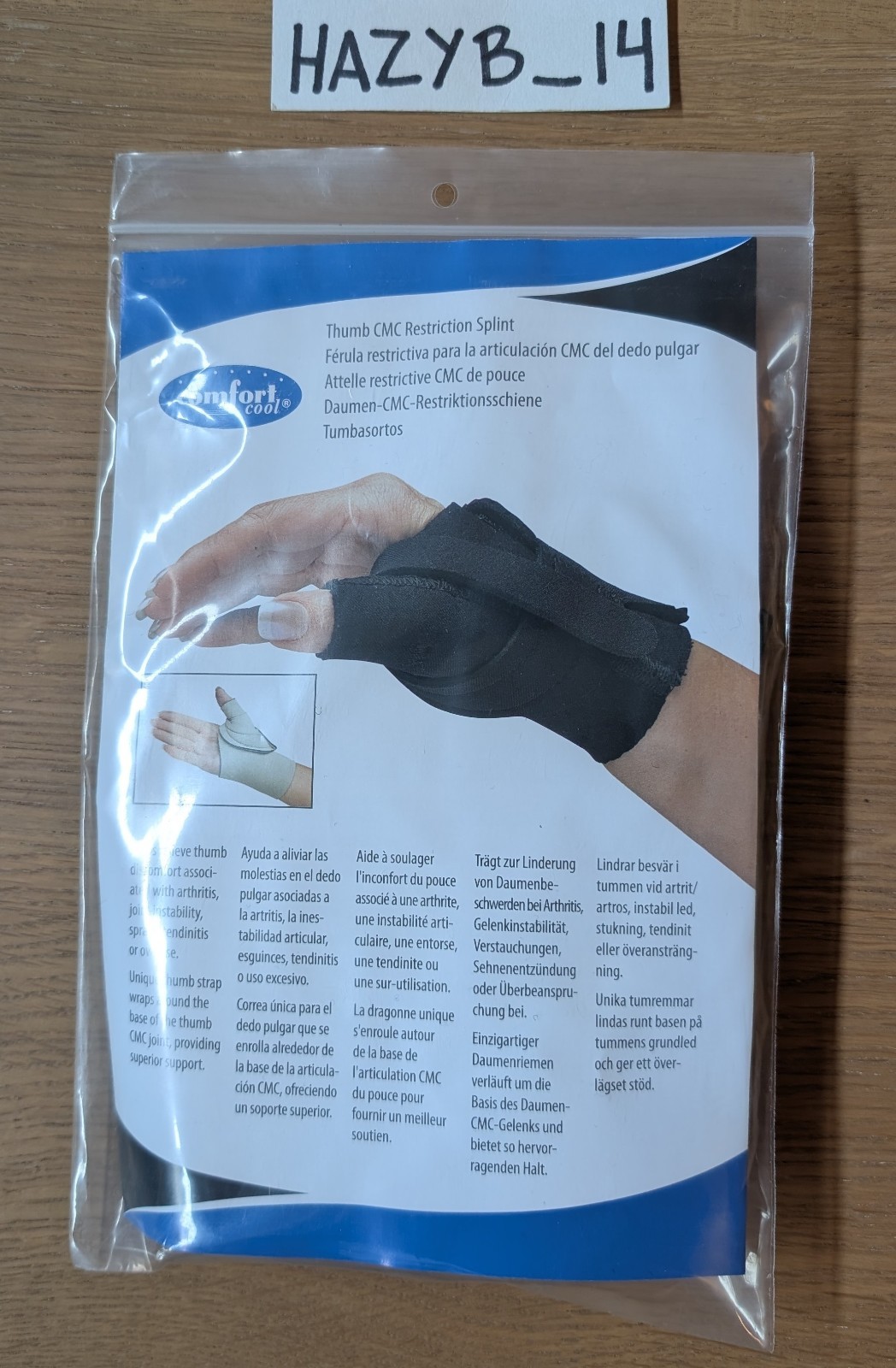 Comfort Cool Thumb CMC Abduction Right Large Black NEW
