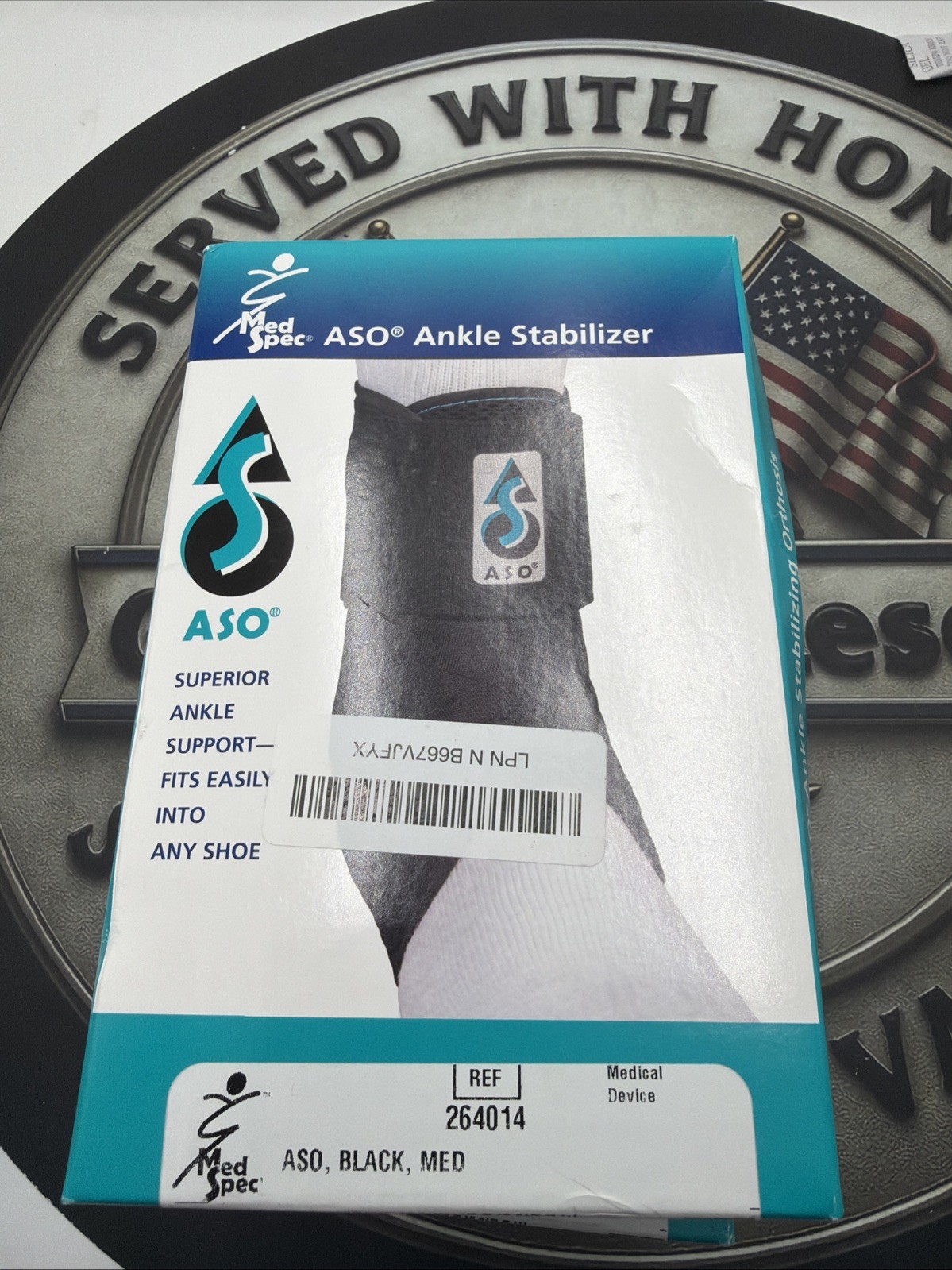 Med Spec ASO Ankle Stabilizer Left or Right Medium Model 264014 Black
