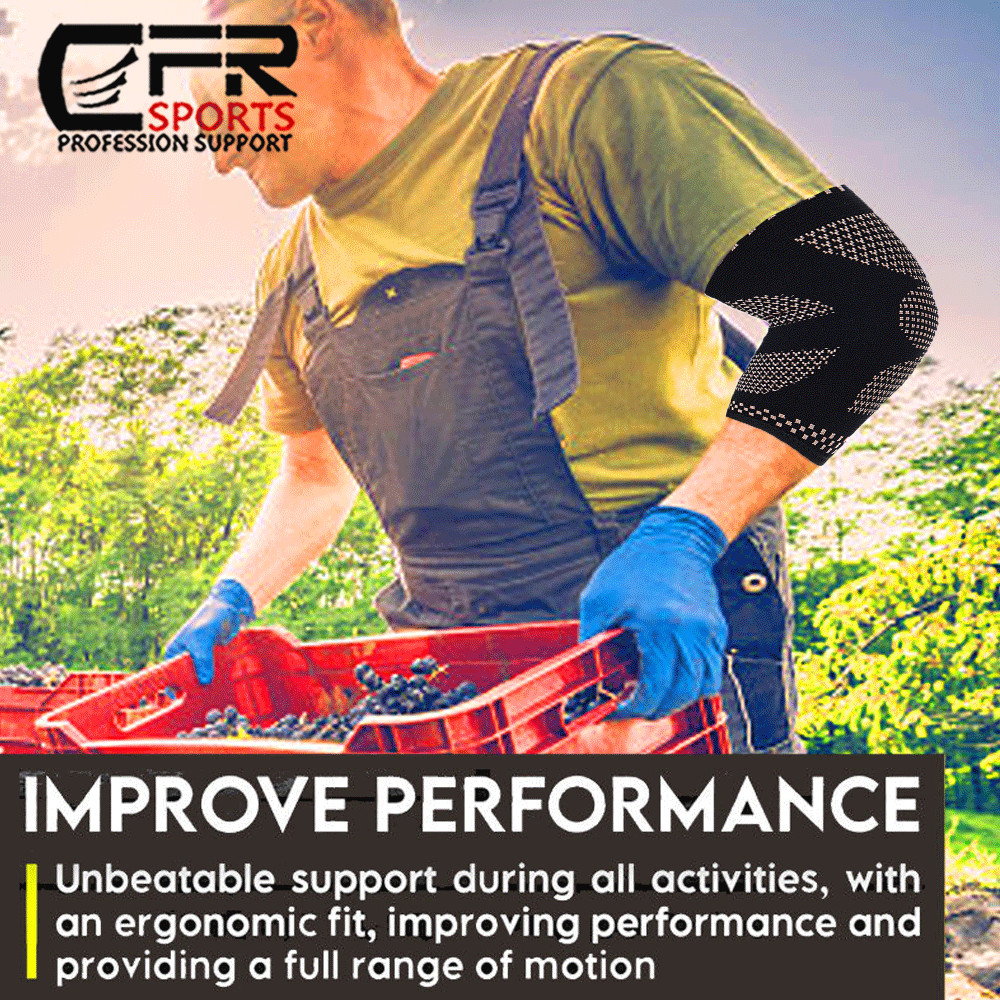 Copper Compression Elbow Sleeve Brace Tendonitis Golfers Tennis Elbow Arthritis