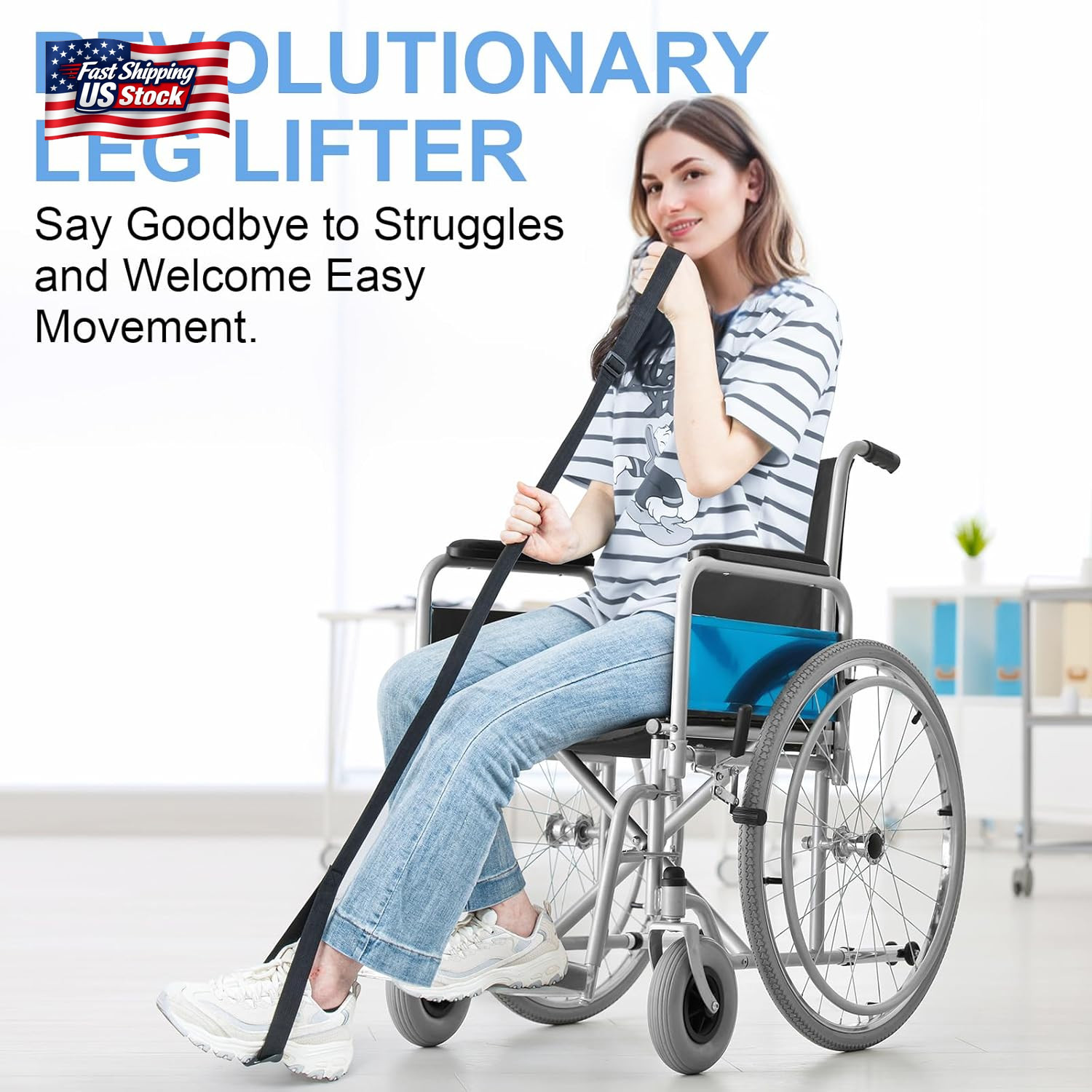 Rigid Leg Lifter for after Knee Surgery, Extra Long Leg Lifters for Elderly, Adj