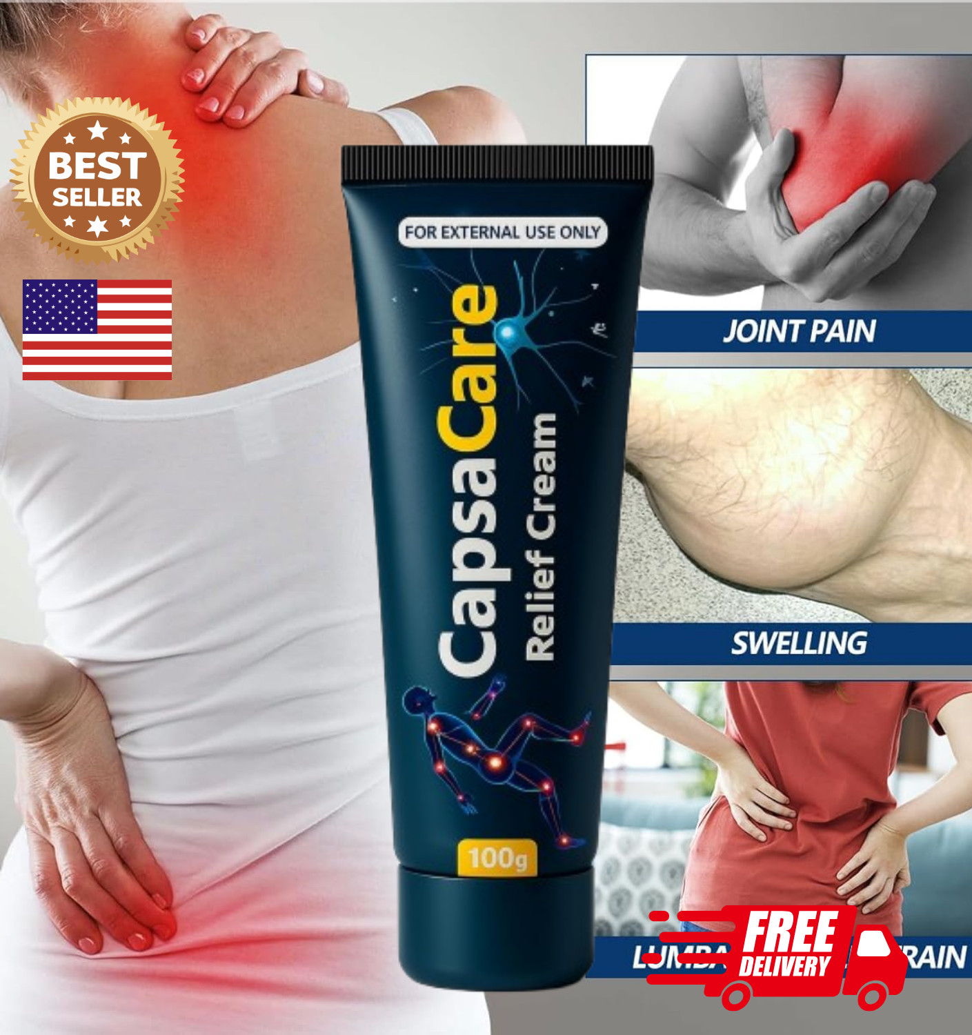 Crema de masaje para neuropatía – Alivio calmante del dolor nervioso 100 g Nuevo