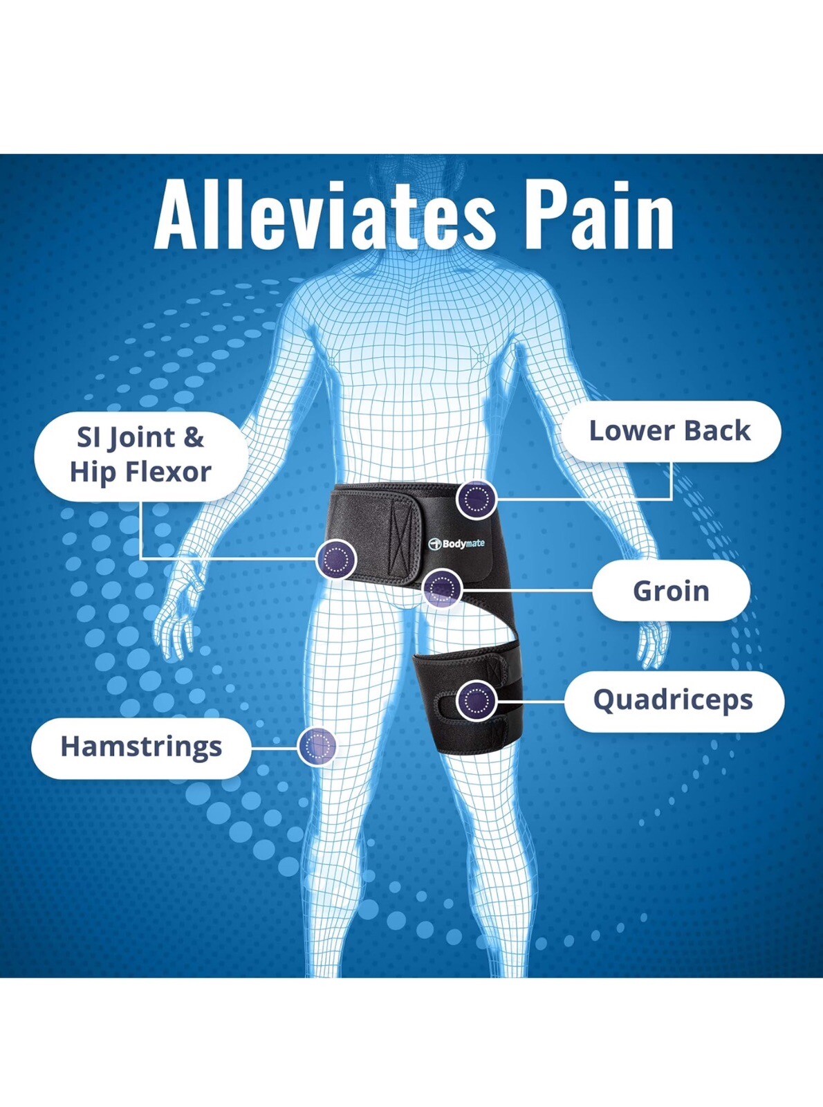 BODYMATE TOP-K-073 Compression Brace, Sciatica – Black