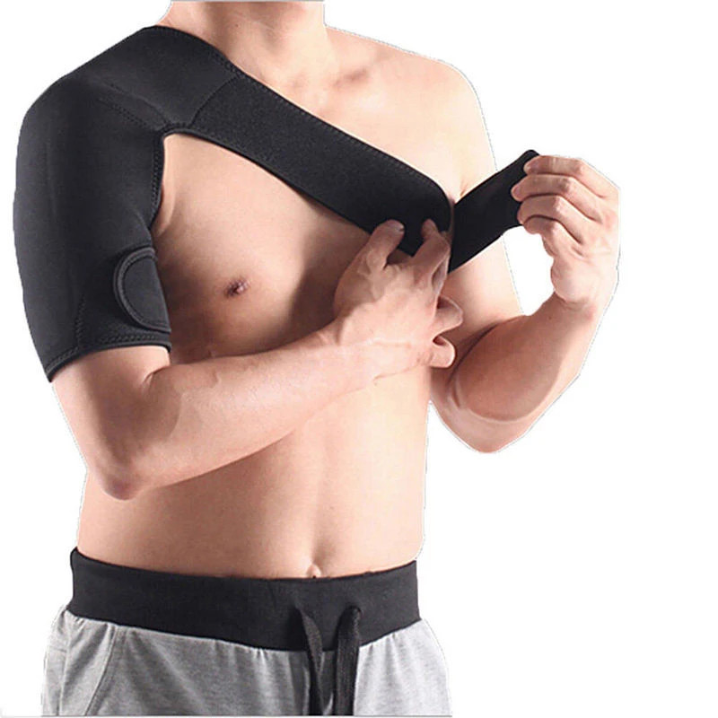 Shoulder Brace Support Compression Sleeve Torn Rotator Cuff Relief Unisex Black