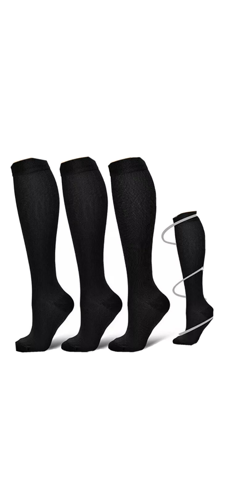 BLUETREE Compression Socks ( 4 Pairs ) Socks for Women & Men Choose Colors & Sz