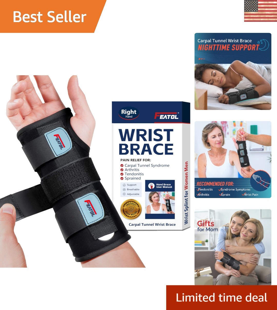 Multi-Condition Right Hand Wrist Brace – Adjustable Splint for Arthritis Relief