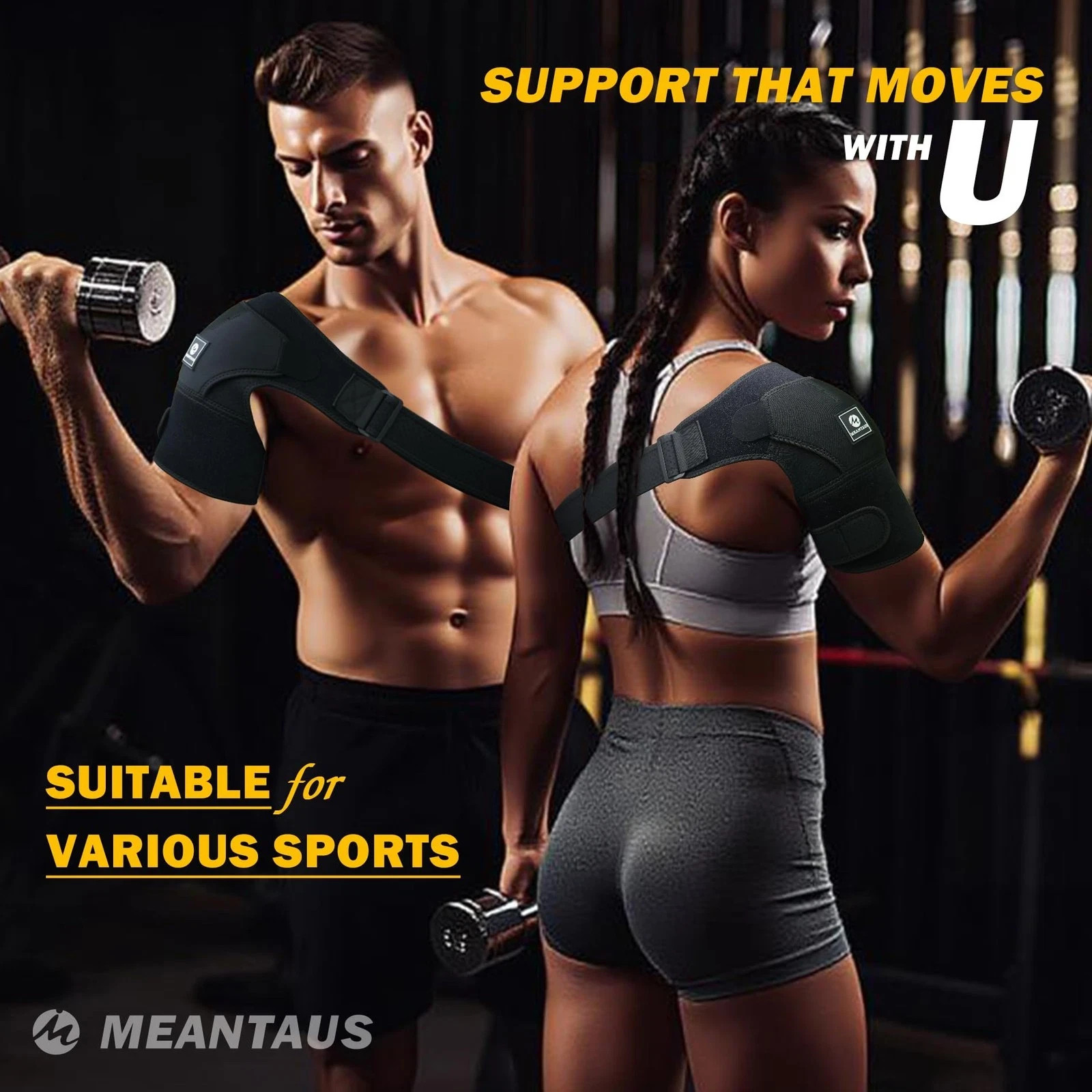 Shoulder Brace for Rotator Cuff Adjustable Hook & Loop Shoulder Support Size L