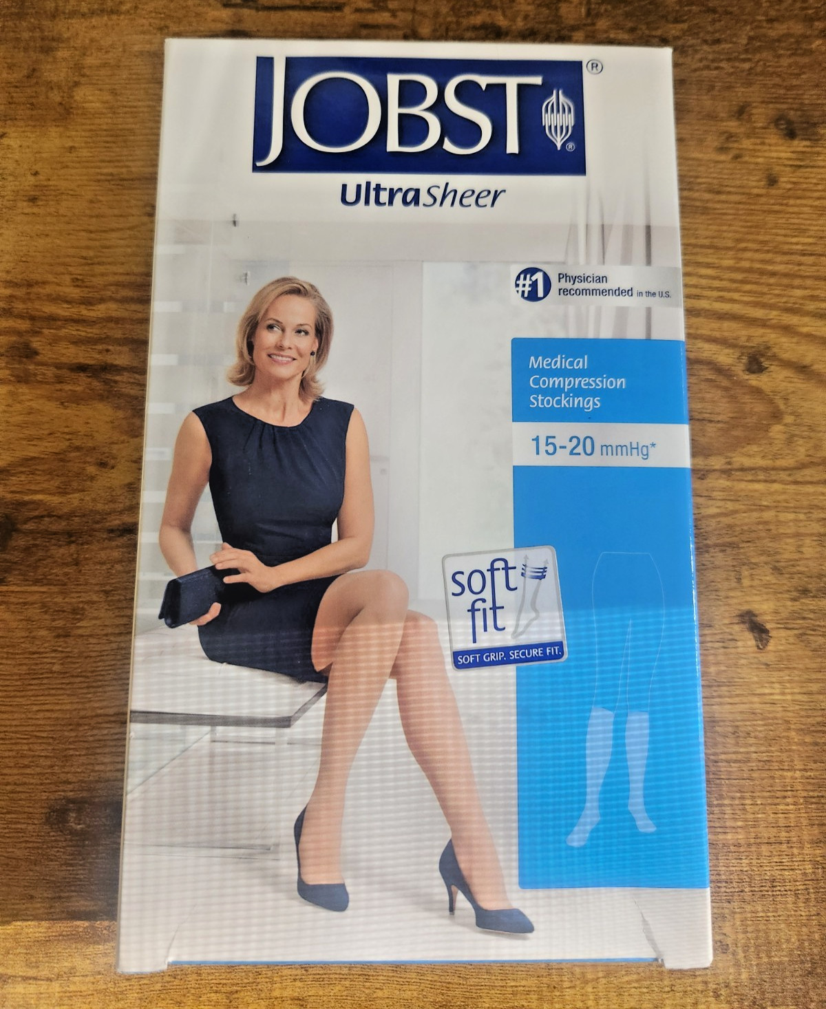 JOBST Ultrasheer Compression Knee Stockings Medium 15-20 mmHg Black