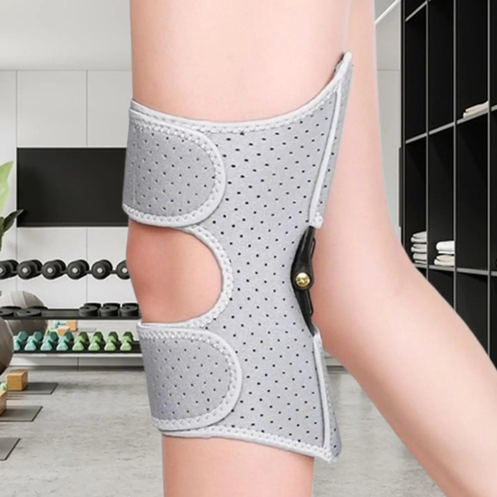 Hinged Knee Brace Compression Sleeve Joint Support Open Patella Stabilizer Wrap