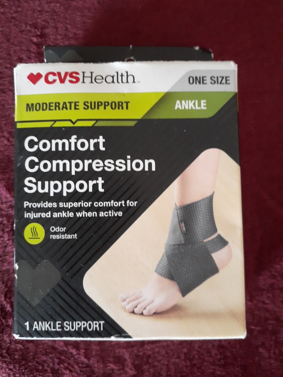 CVS Health Ankle Moderate Support Comfort Compression Support One Size