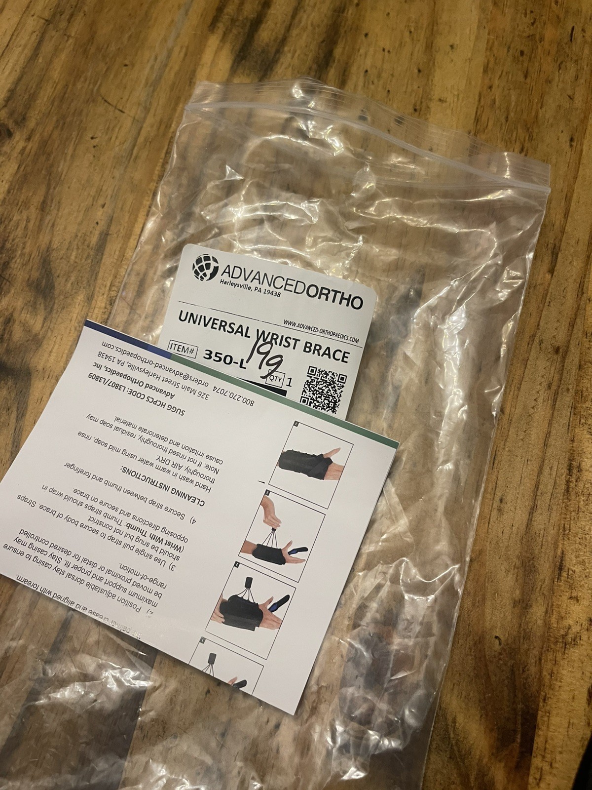 Advanced Ortho Universal Left 350-L Brace New In Package Black