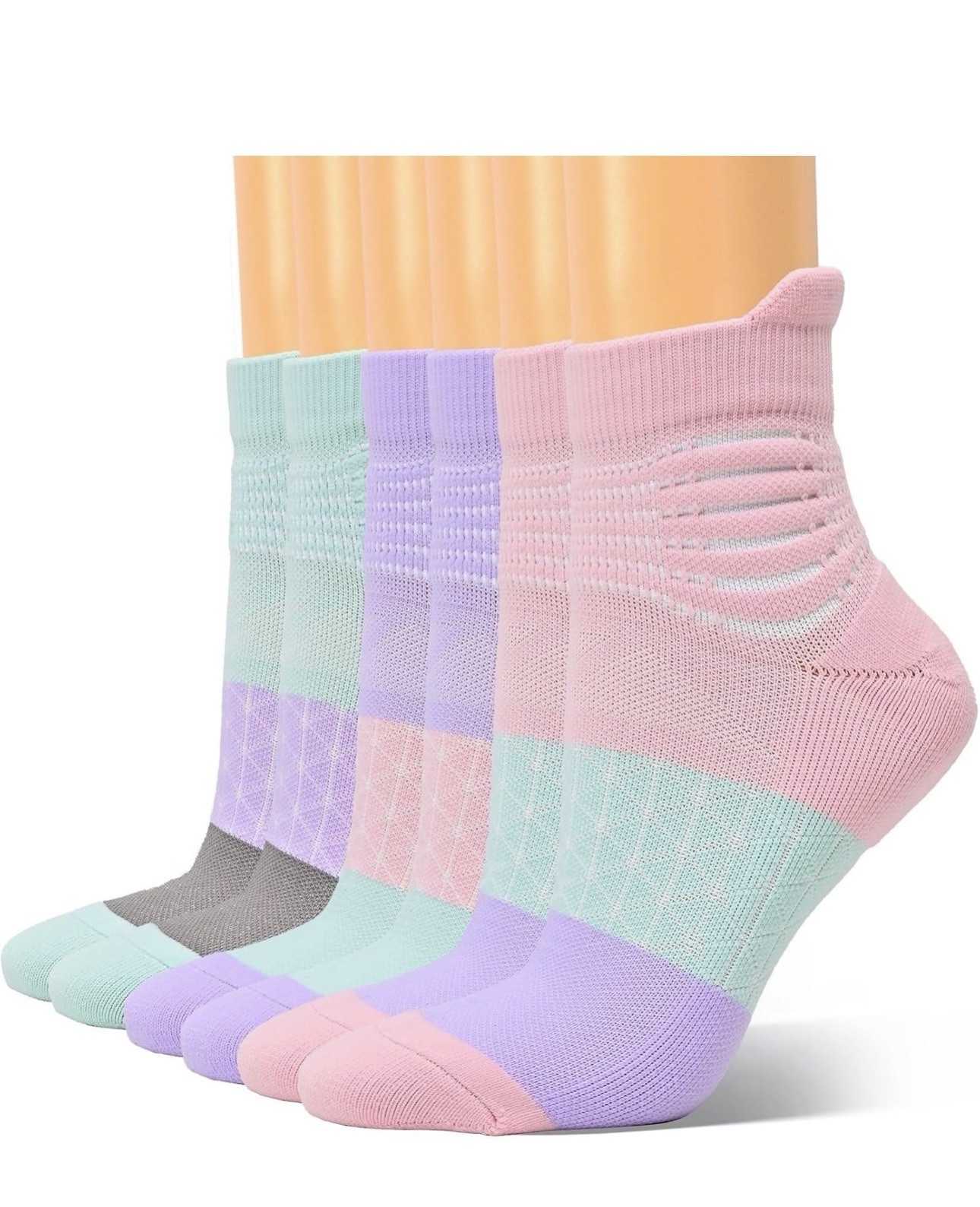 IRAMY Running Socks Compression Ankle Socks 3 Pairs Black Size M