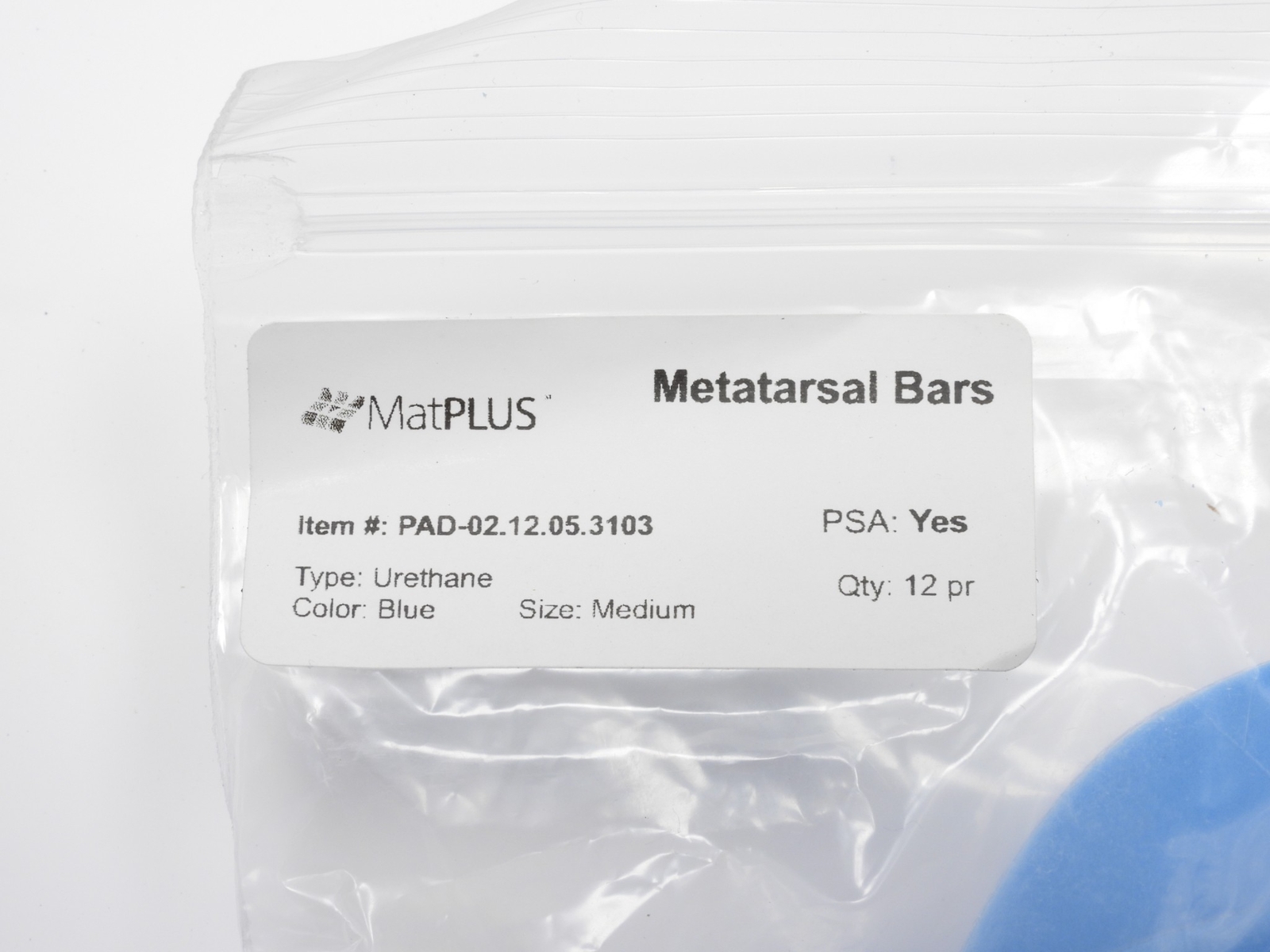 Matatarsal Bars Type Urethane Blue Size Medium (2-Pair) PPT w/ Adhesive