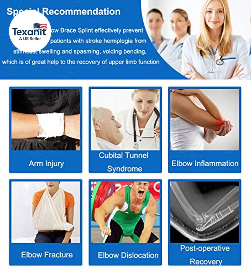 Adult Kid Elbow Brace Splint Cubital Tunnel Syndrome Adjustable Elbow Support Br