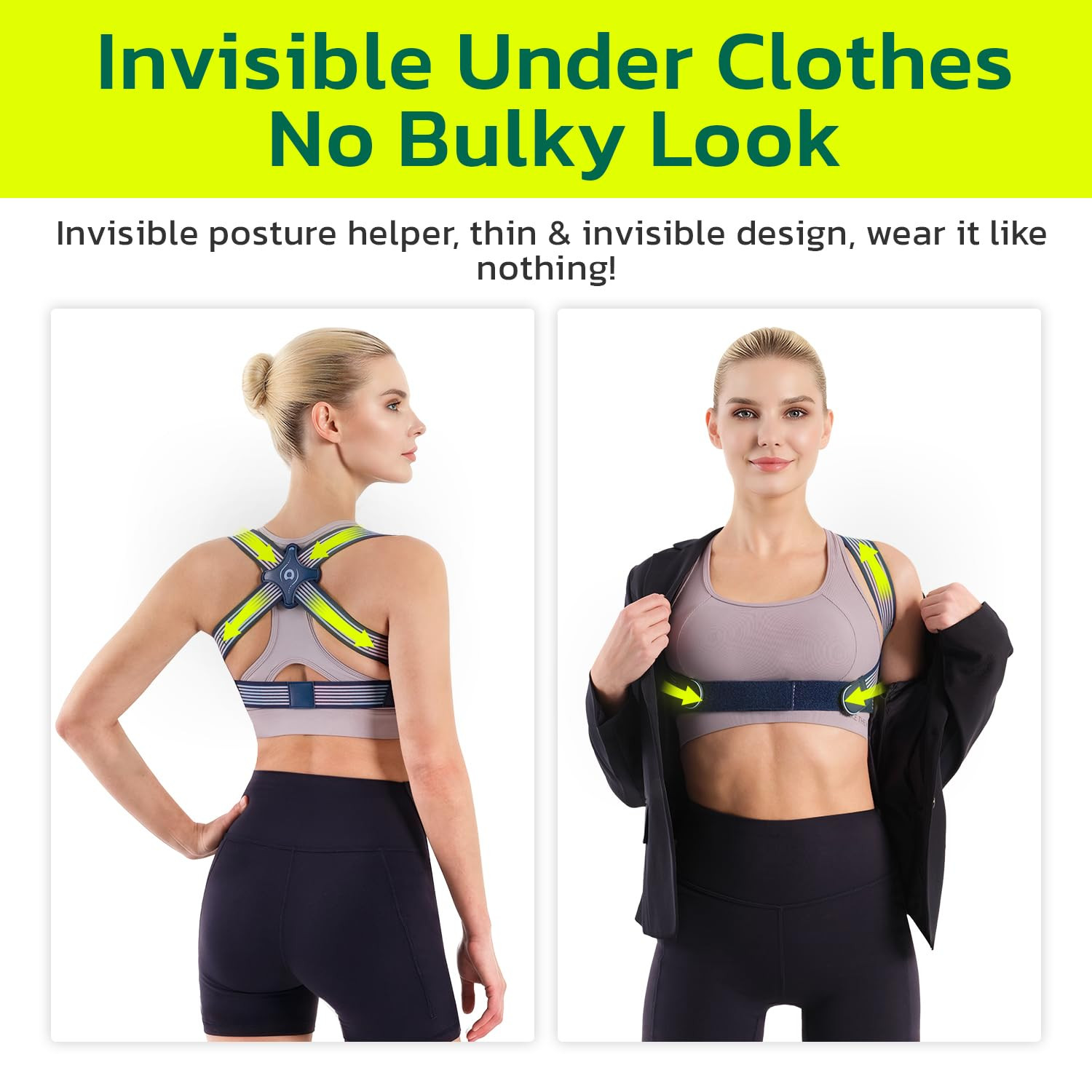 Ultra-Light Invisible Posture Corrector for Women, Adjustable Elastic Back Brace