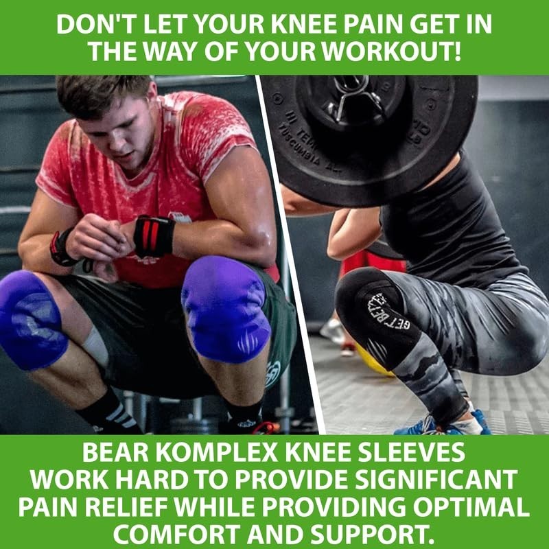 Knee Sleeves 7mm Neoprene Compression for Squats Weightlifting Powerlifting Pair