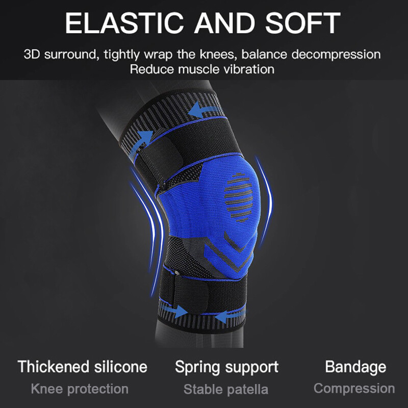 Knee Brace Gel Pad Compression Sleeve Support Arthritis Joint Pain Relief Sports