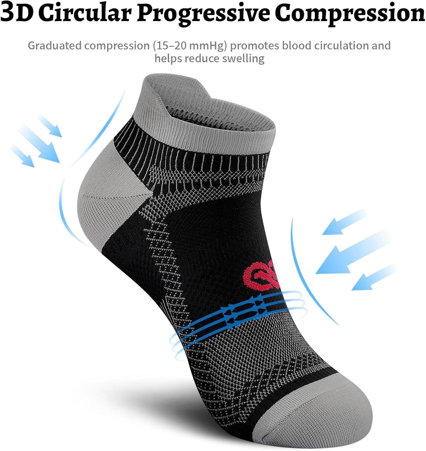 Breathable Ankle Compression Socks – Unisex Low Cut for Performance & Comfort