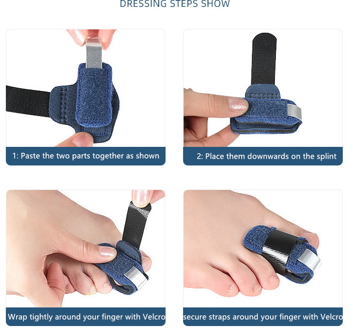 Premium Quality Compression Finger Splints with Flexible Built-in Aluminium Supp