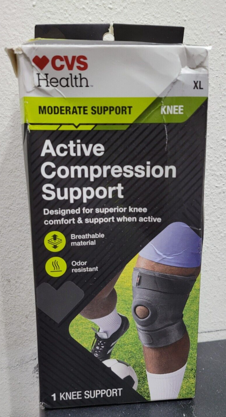 CVS Health Active Compression Knee Support Breathable Material Size LG