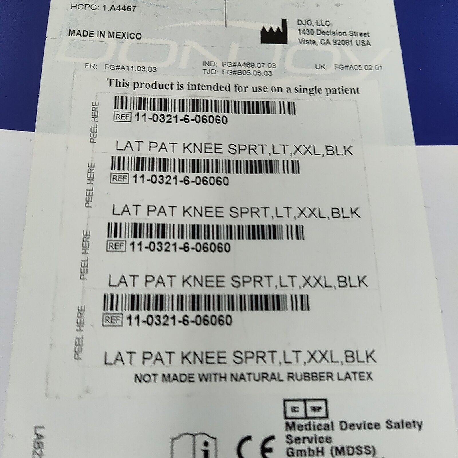 Knee Support Lateral XXL Left Donjoy New! 26 1/2- 29 1/2 Circ. Standard Length