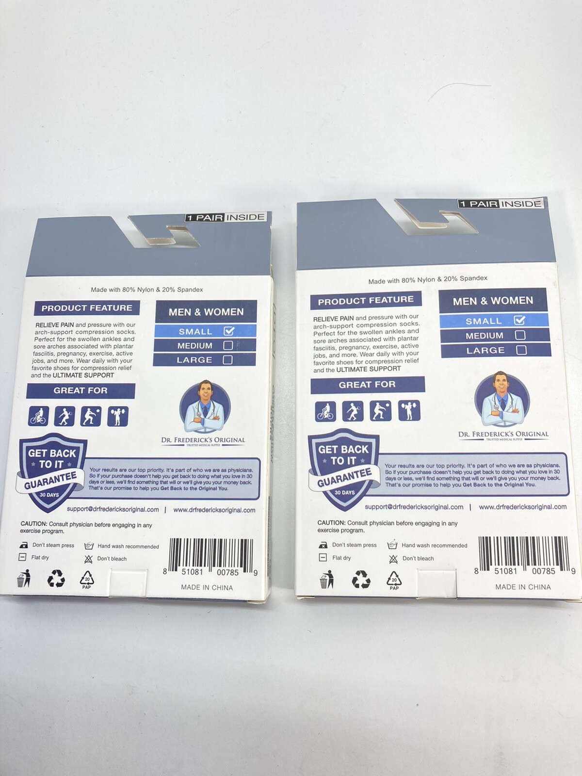 Dr. Fredericks Original Size S Ankle & Arch Compression Socks 2 Pairs Free Ship