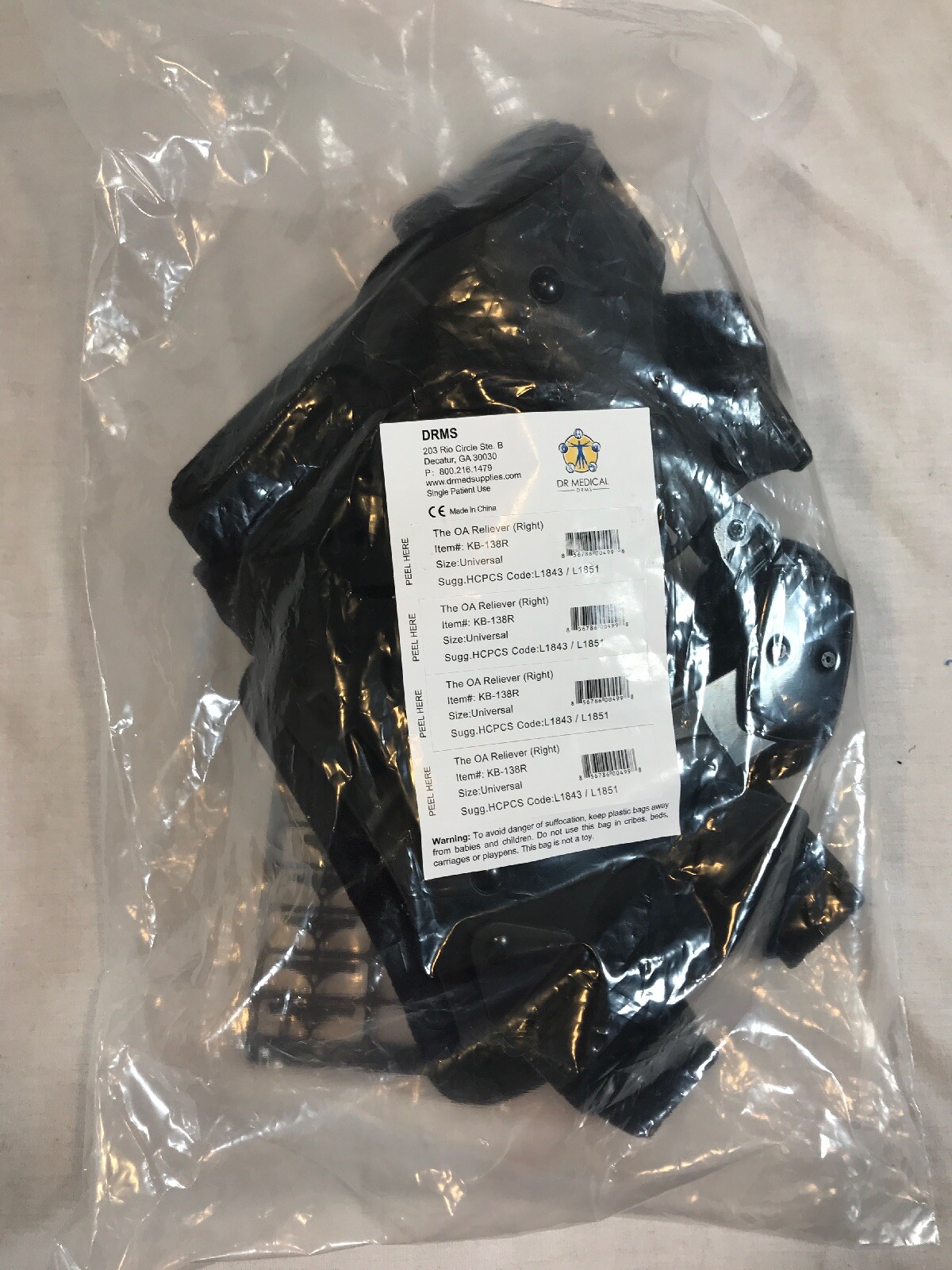 Dr. Medical OA Reliever RIGHT Leg *NEW* KB-138R Black Arthritis Brace