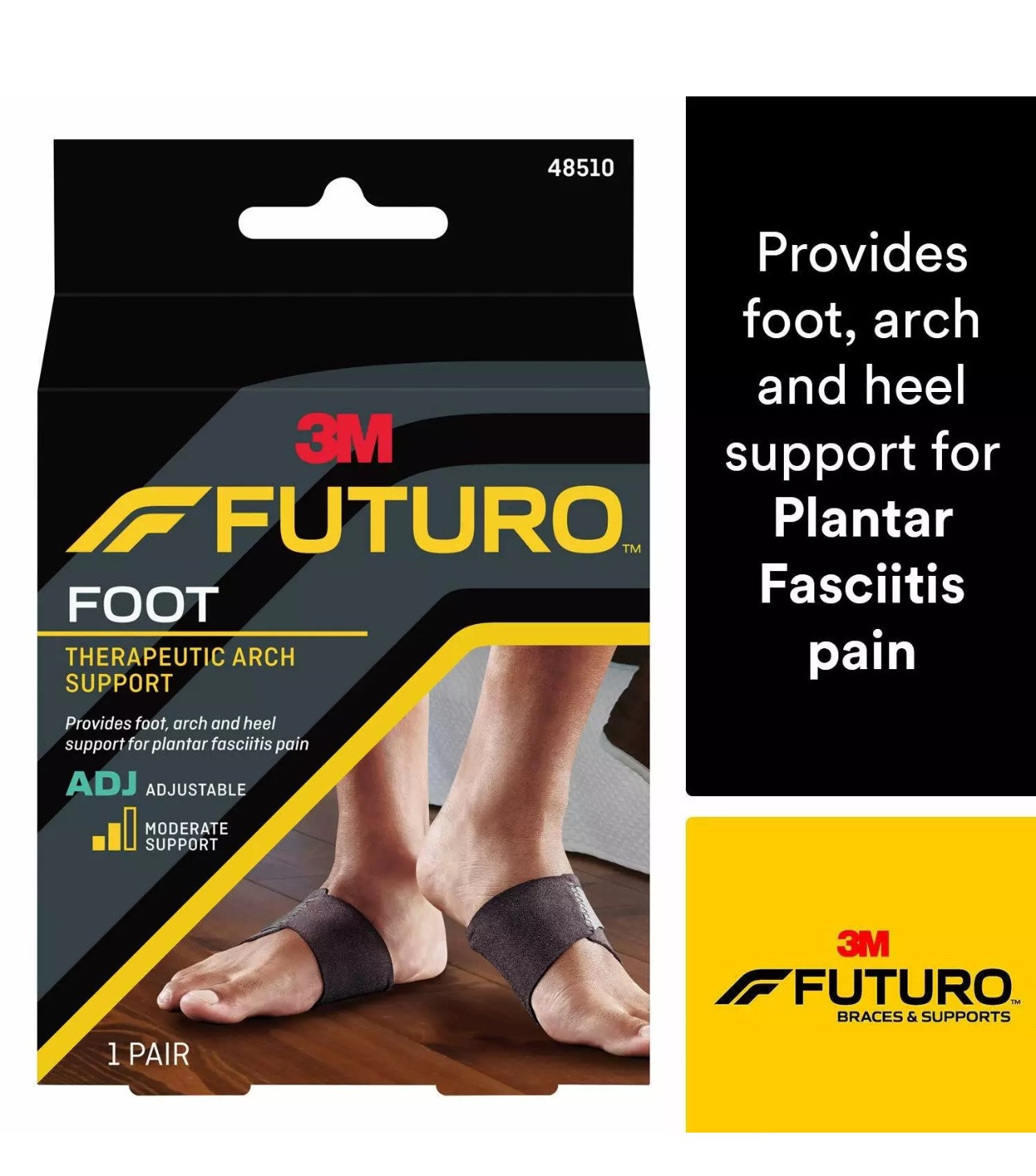 3M Futuro Therapeutic Arch Support Foot Relieves Planter Fasciitis Symptoms NEW