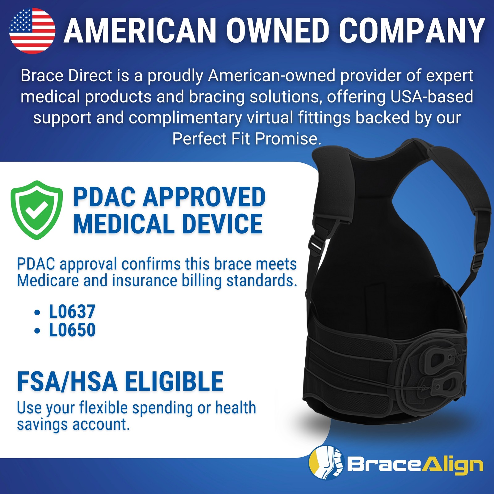 Brace Align ComfortCore TLSO Back Brace – Thoracic Lumbar Support for Kyphosis,