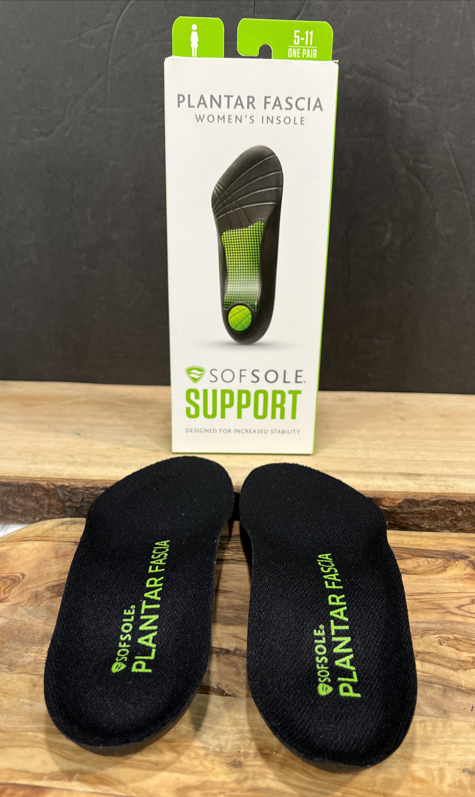 Sofsole Support Plantar Fascia Insole Female 5-11 One Pair. New In Box