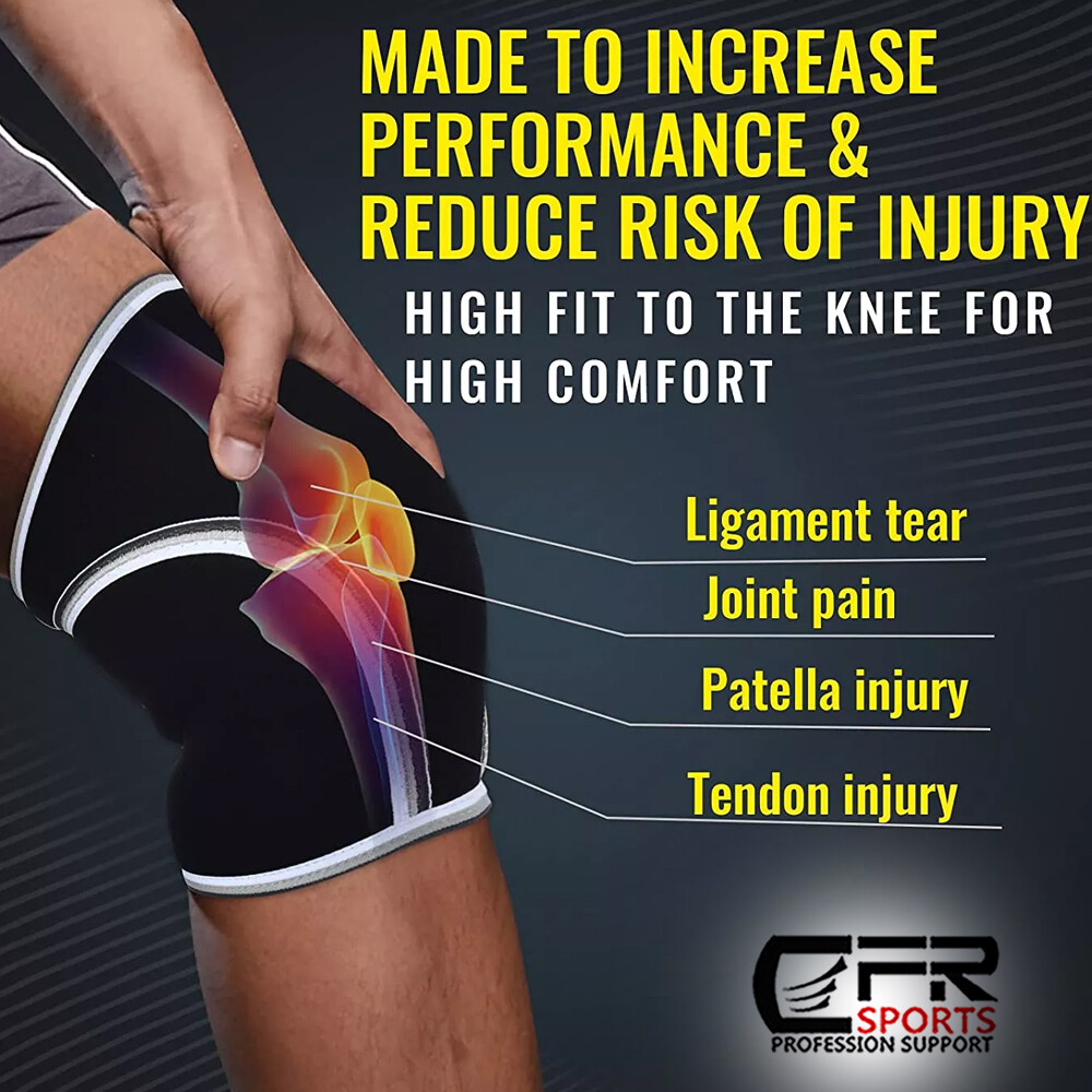 2 Knee Support Compression Sleeve Brace Sport Joint Pain Relief Weight lifting