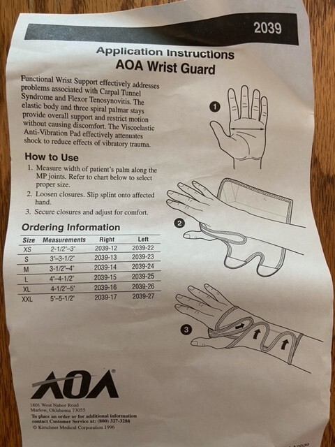 AOA Right Hand Wrist Guard – Black – Large